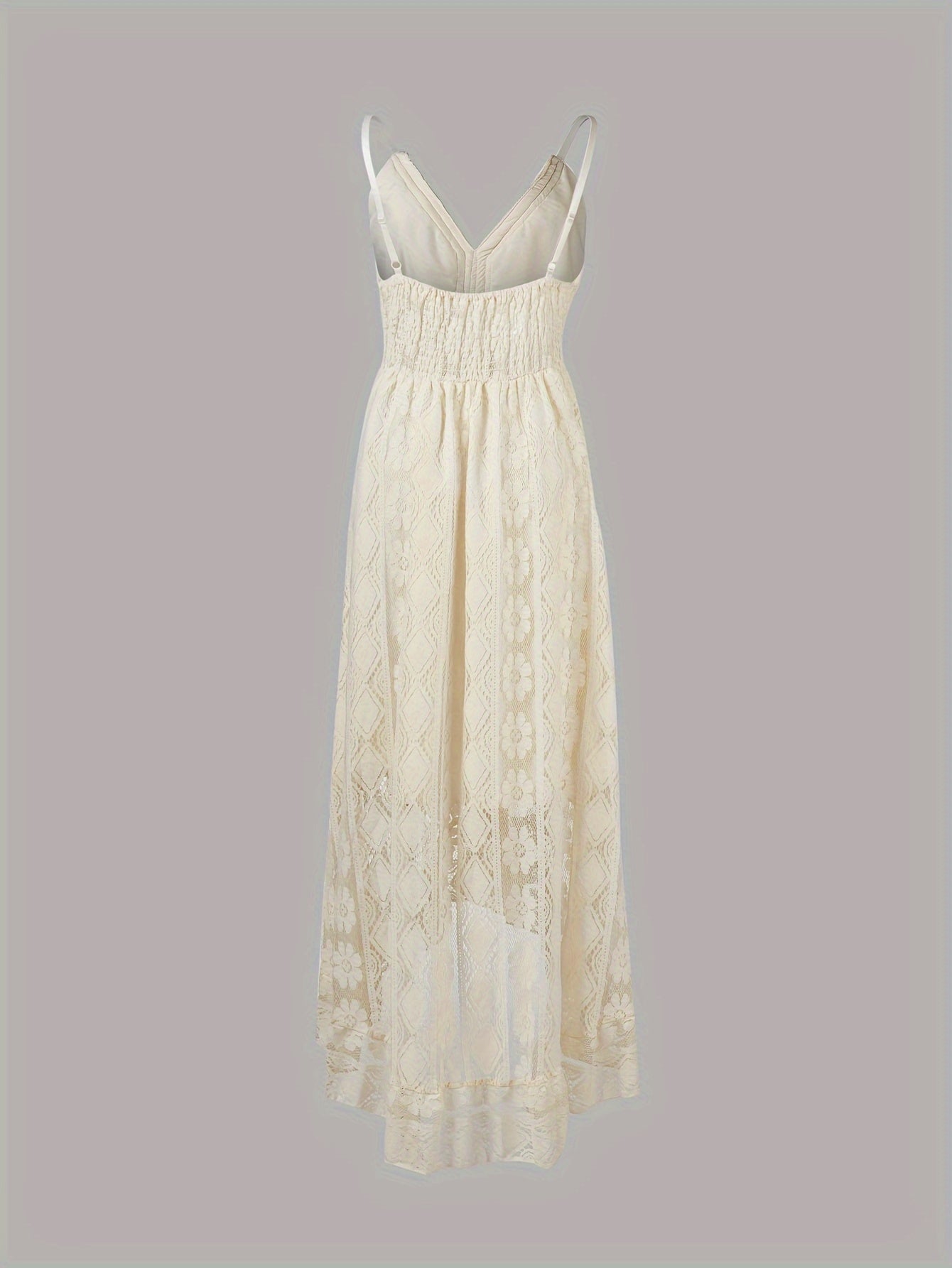 Apricotfarbenes Boho-Maxi-Swingkleid - Mila