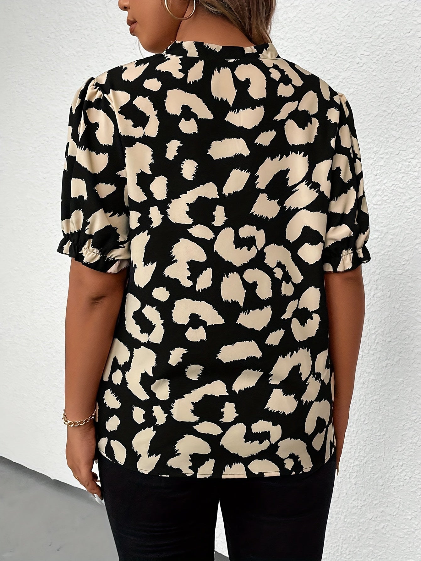 Aprikose Leopardenbluse - Nina