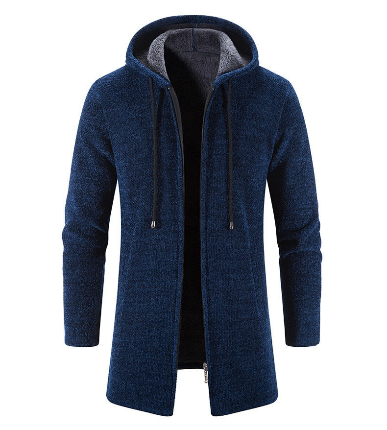 Herren Kapuzenmantel Blau - Elias