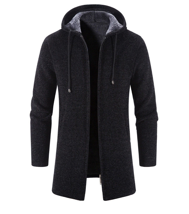 Herren Kapuzenmantel Blau - Elias
