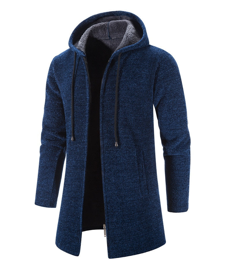 Herren Kapuzenmantel Blau - Elias