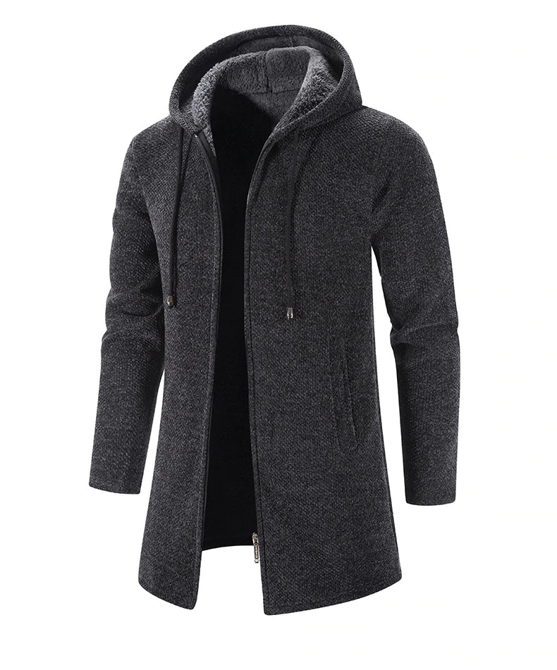 Herren Kapuzenmantel Blau - Elias
