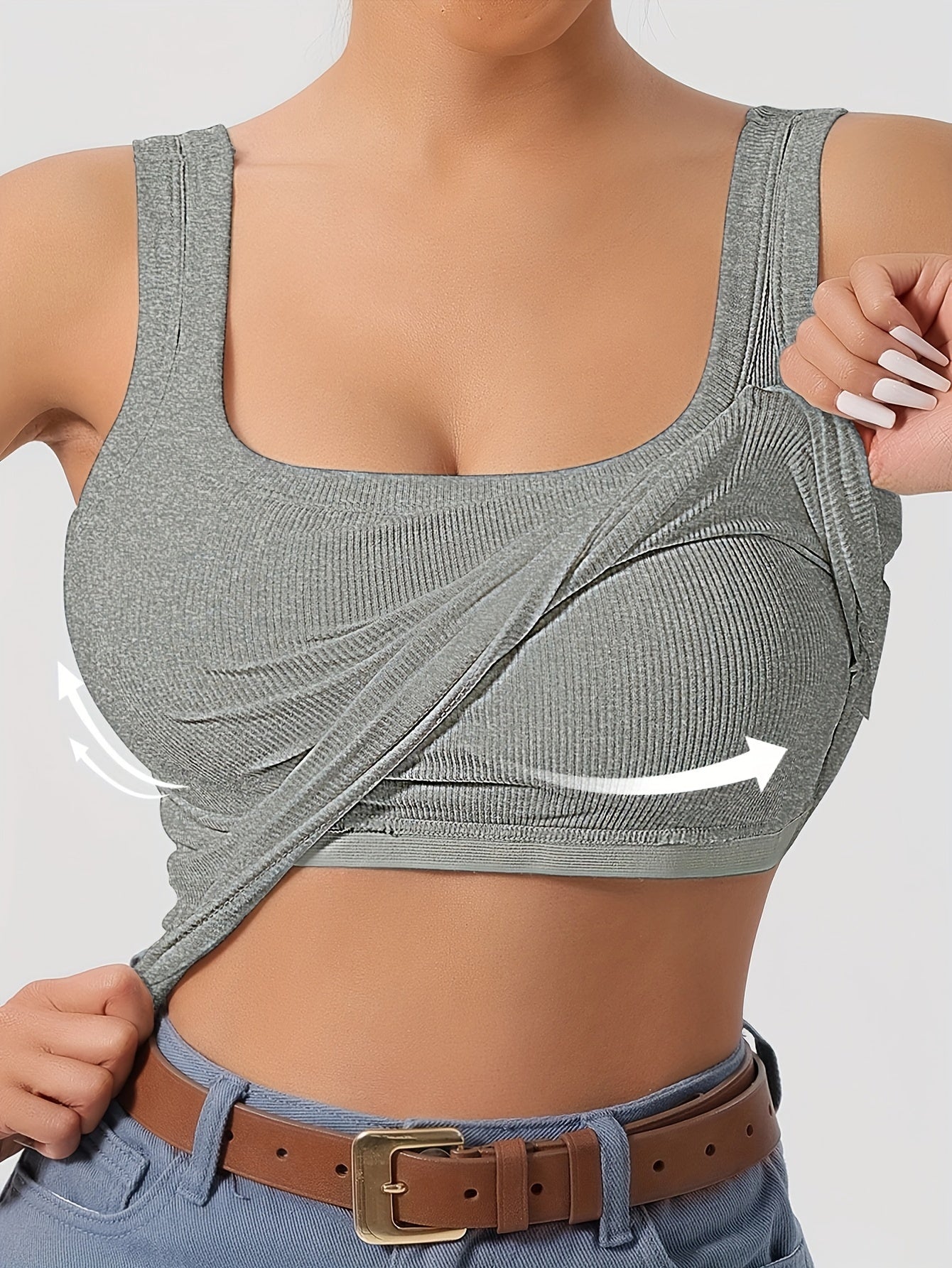 Graues Slim Fit Tanktop - Lara