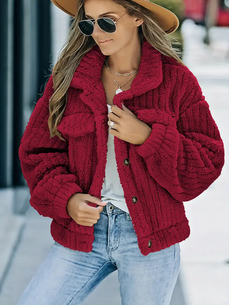 Apricot Kunstfell Truckerjacke - Lea