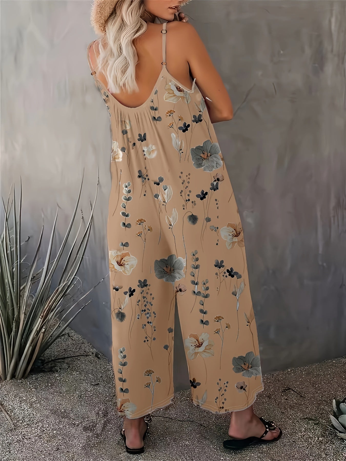 Weiße Jumpsuit mit Blumenmuster - Fleur