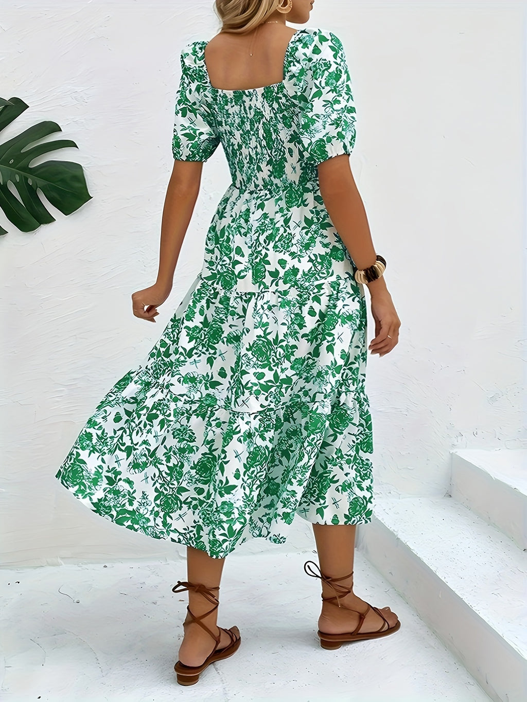 Himmelblaues Blumenkleid - Sophia