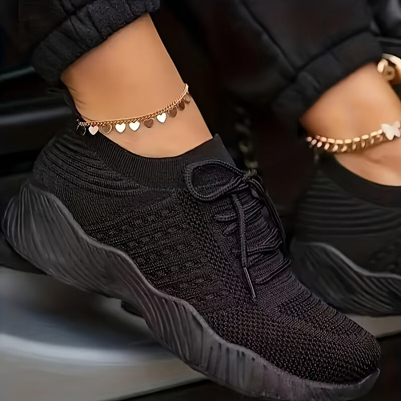 Weiße Mesh Schnürsneakers - Mila