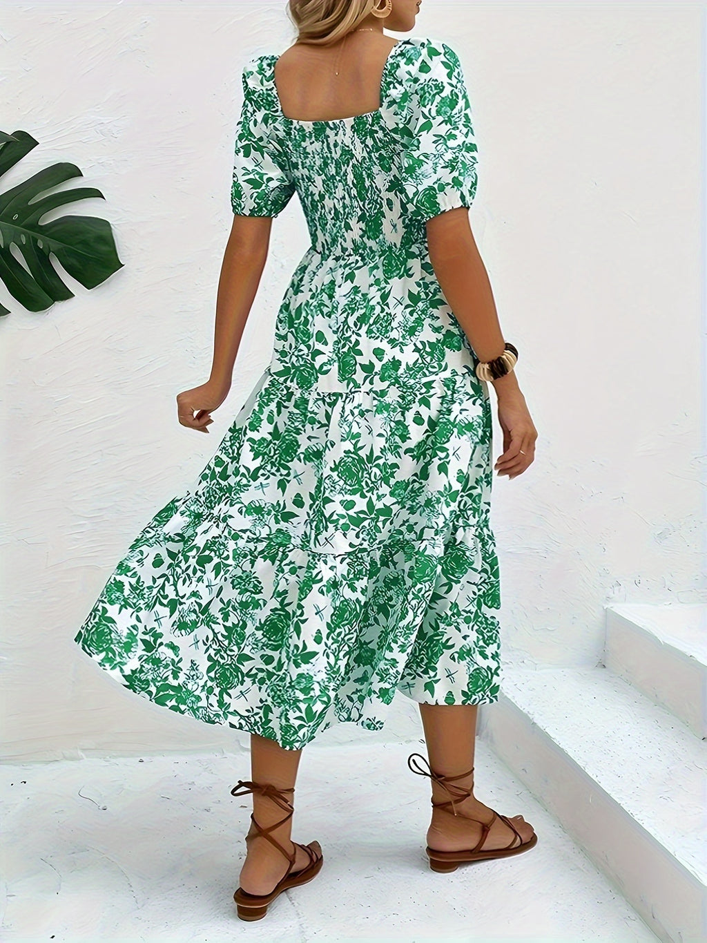 Himmelblaues Blumenkleid - Sophia