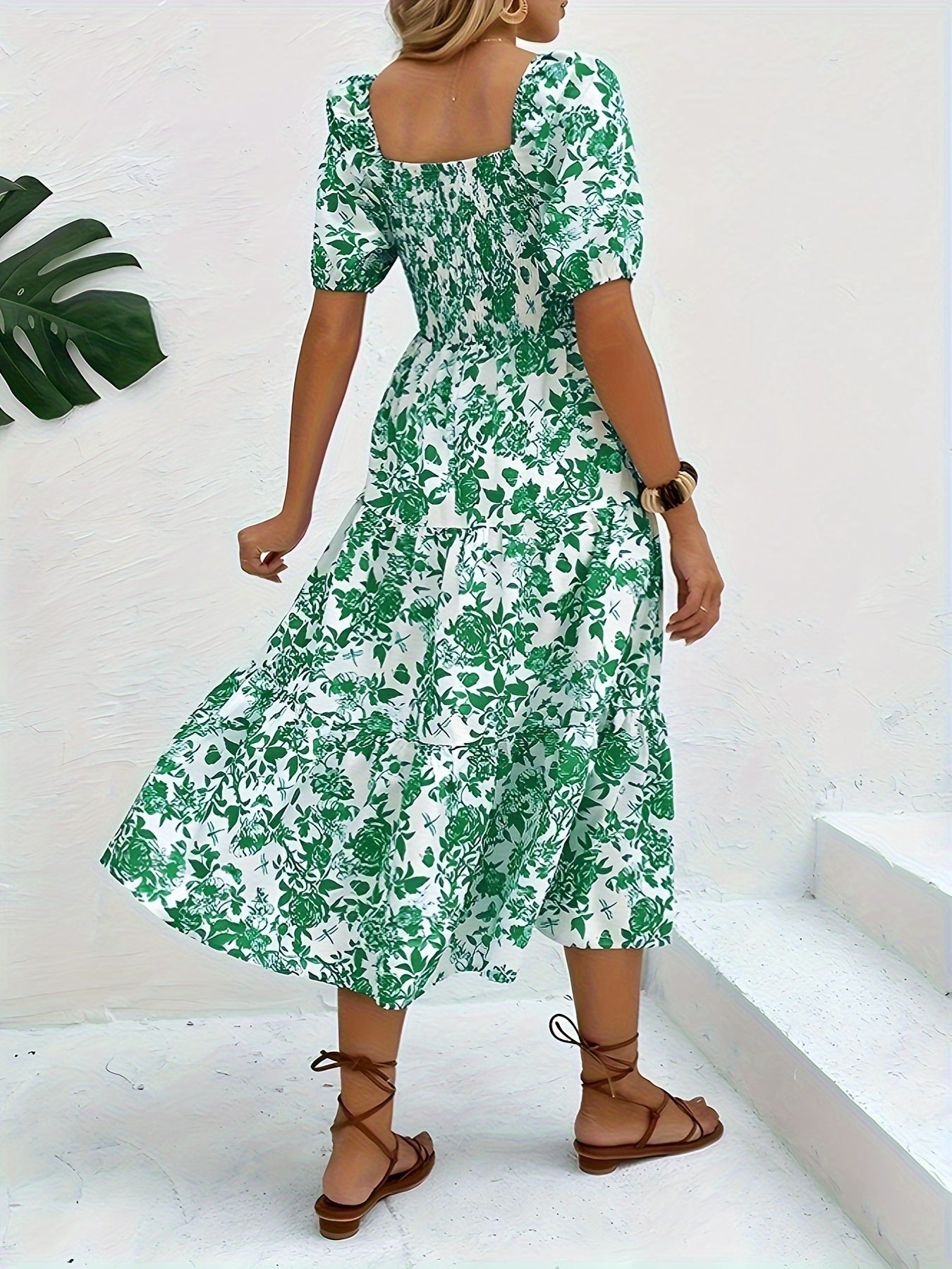 Himmelblaues Blumenkleid - Sophia