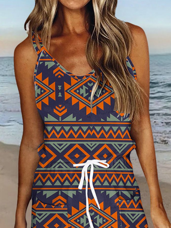 Oranges Vintage-Print Slip-Kleid - Mila