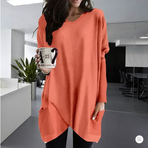 Schwarzes Langarmshirt mit Tasche - Alex