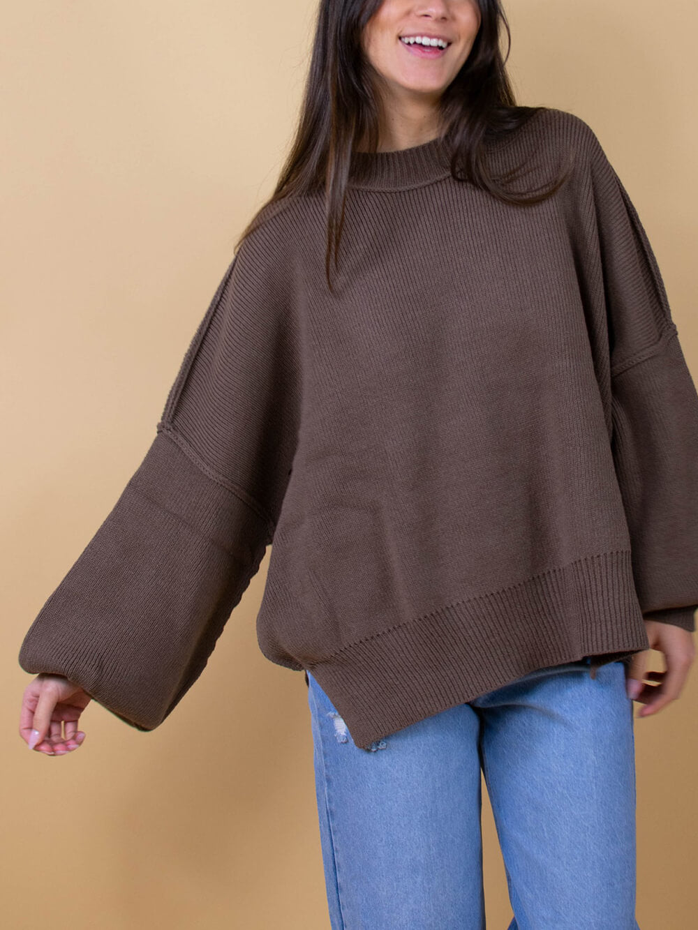 Brauner Strickpullover - Clara