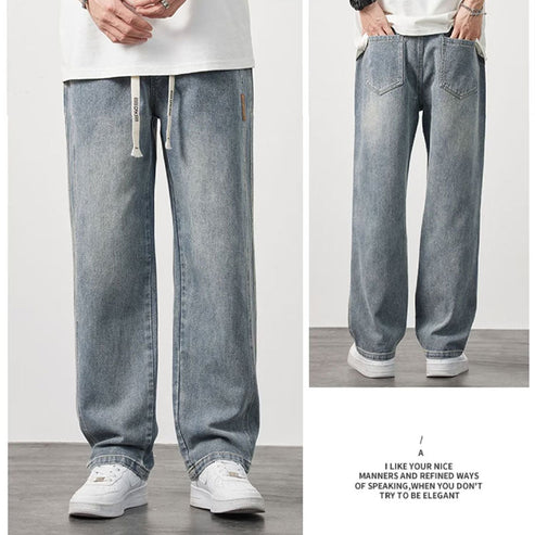 Retro Blaue Gerade Jeans für Herren - Noah