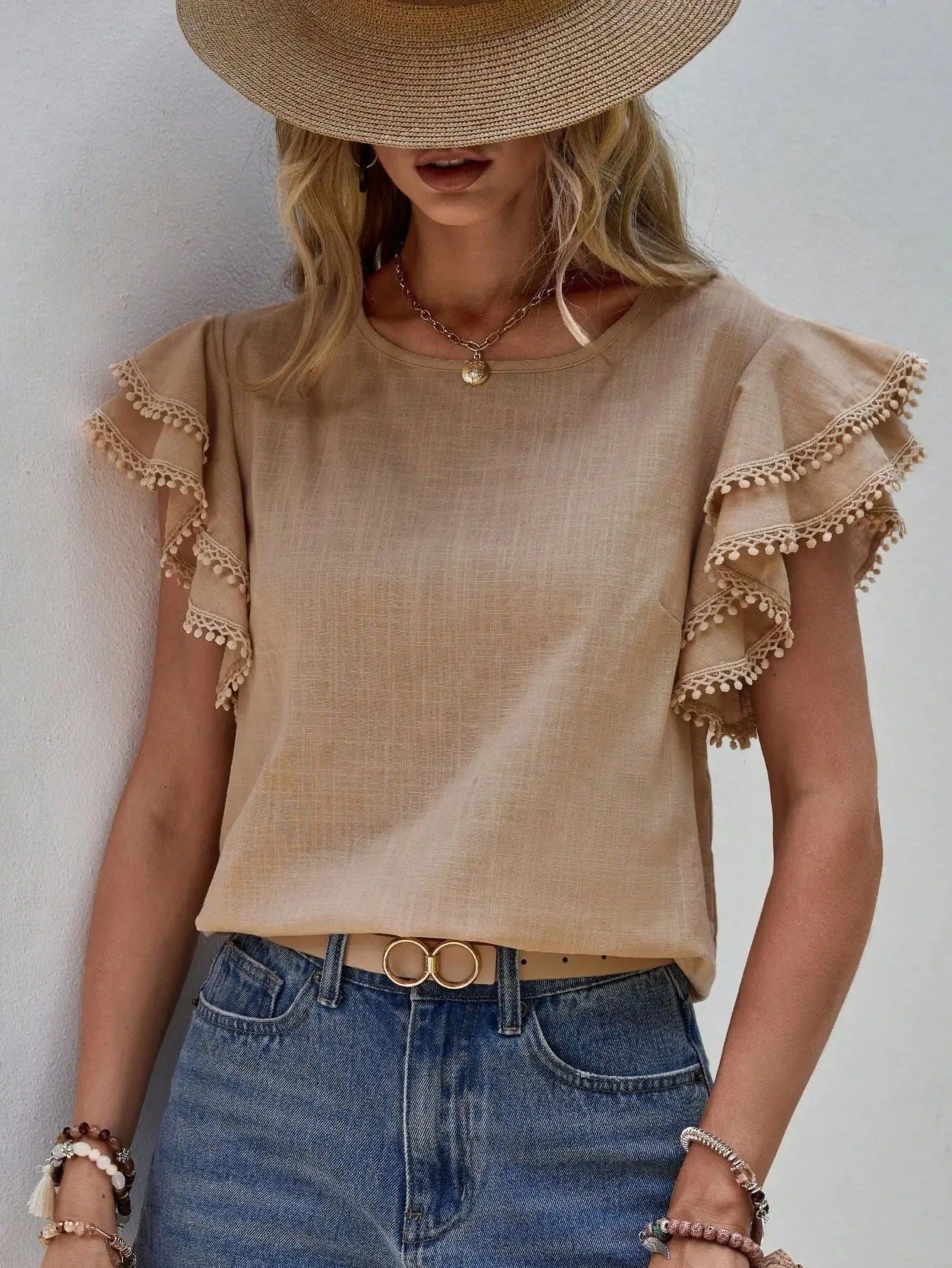 Amelia - Rosa Elegante Bluse
