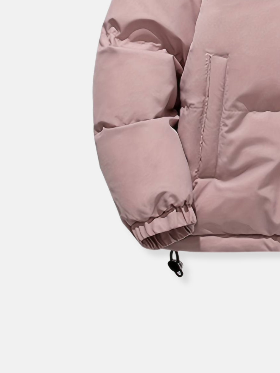 Warme Winterjacke mit Reißverschluss Rosa – Clara