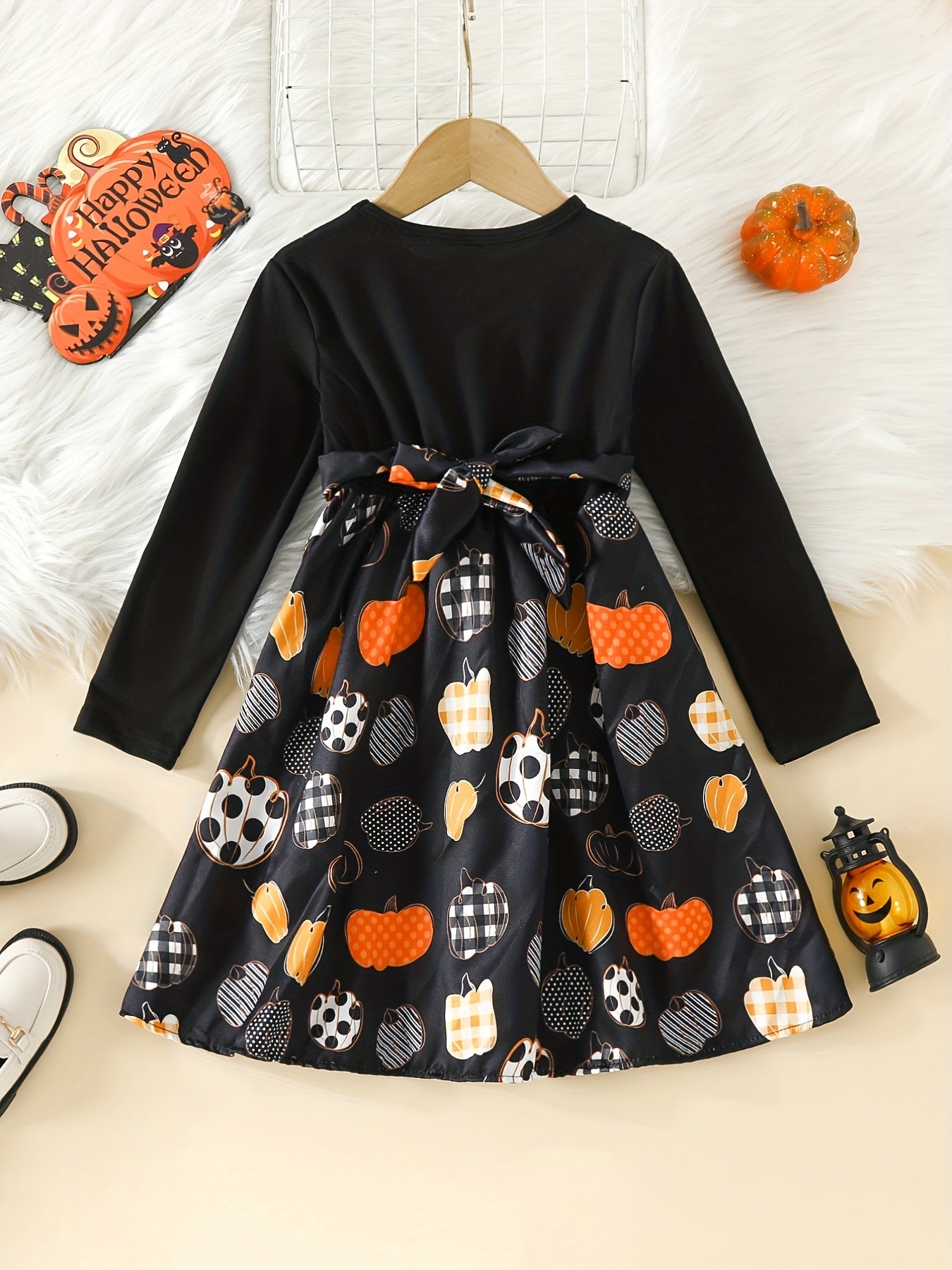 Mädchen Halloween Geisterkleid in Orange - Emily