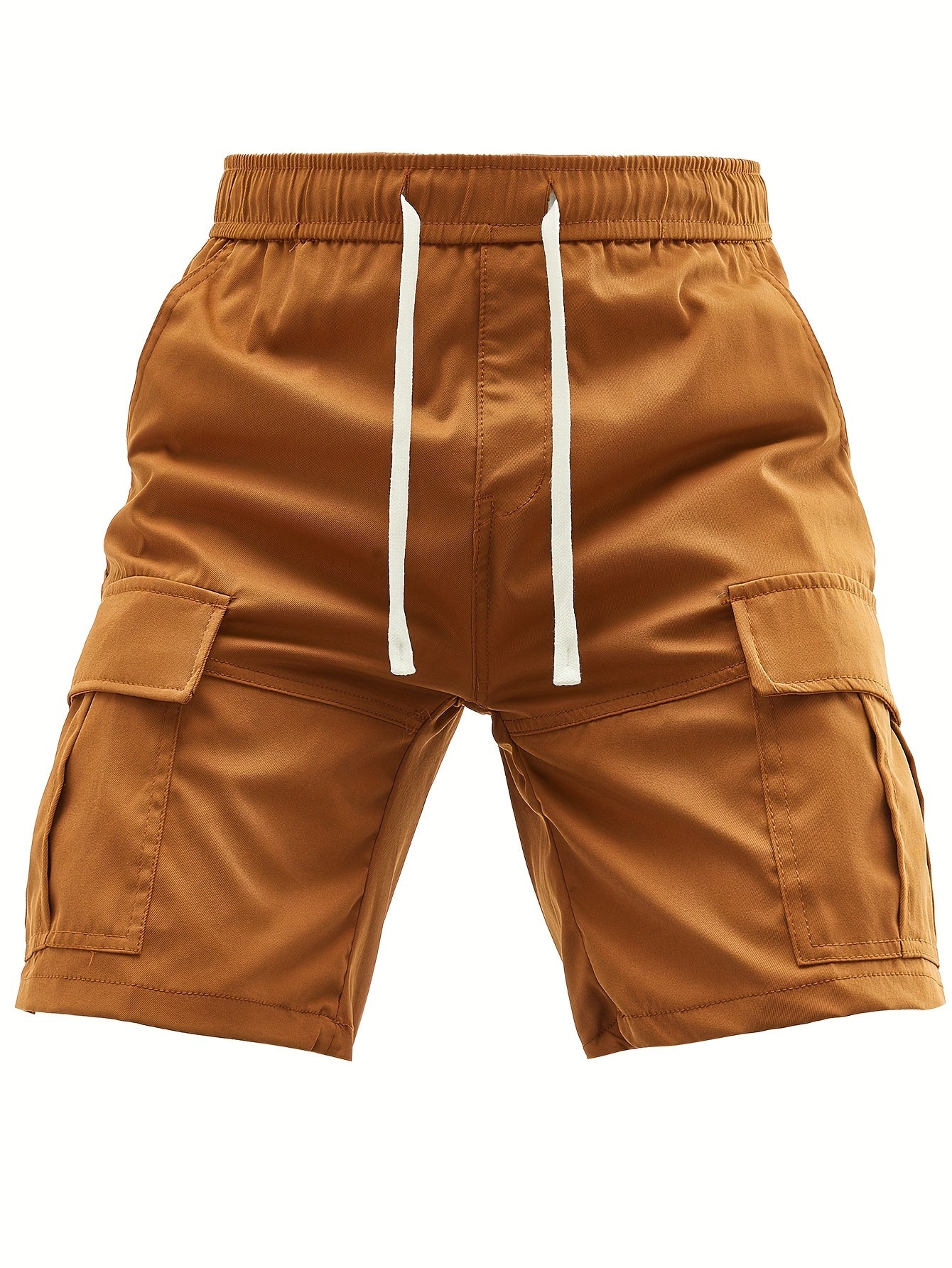 Orangerote Cargo-Shorts mit Kordelzug - Max