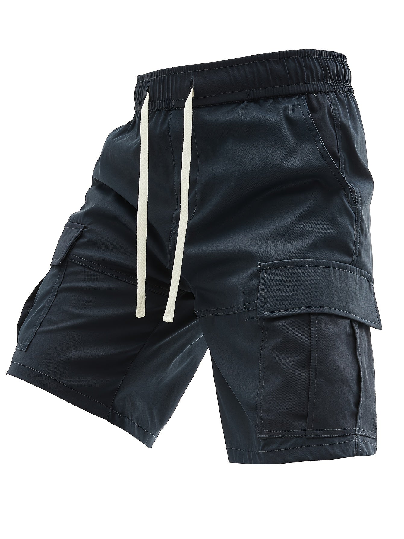 Orangerote Cargo-Shorts mit Kordelzug - Max