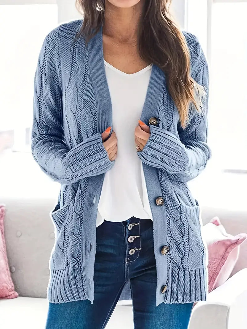Rote Strick-Kapuzenjacke – Lisa