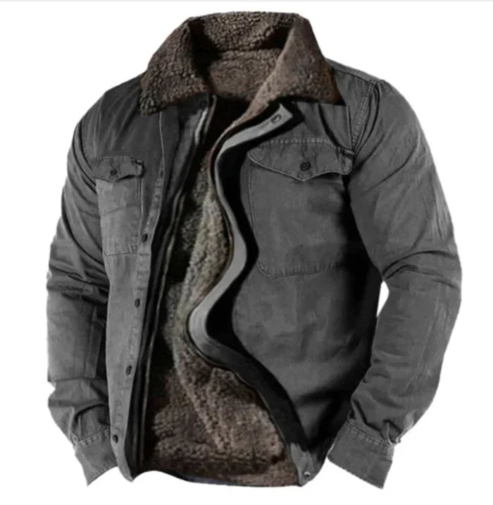 Klassische Westernjacke Khaki - Elias