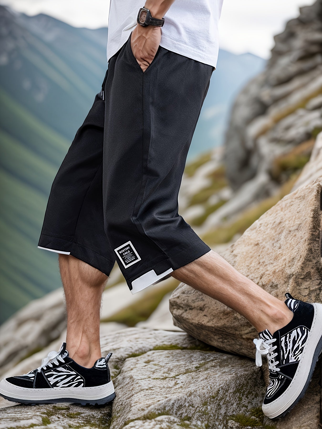Armeegrüne Faux-Zweiteiler-Shorts - Jonas