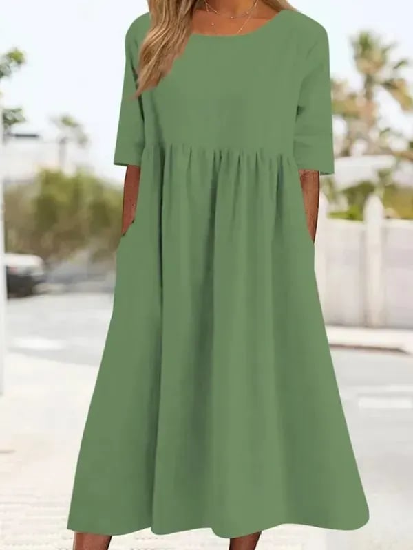 Marineblaues Baumwollkleid - Alisia