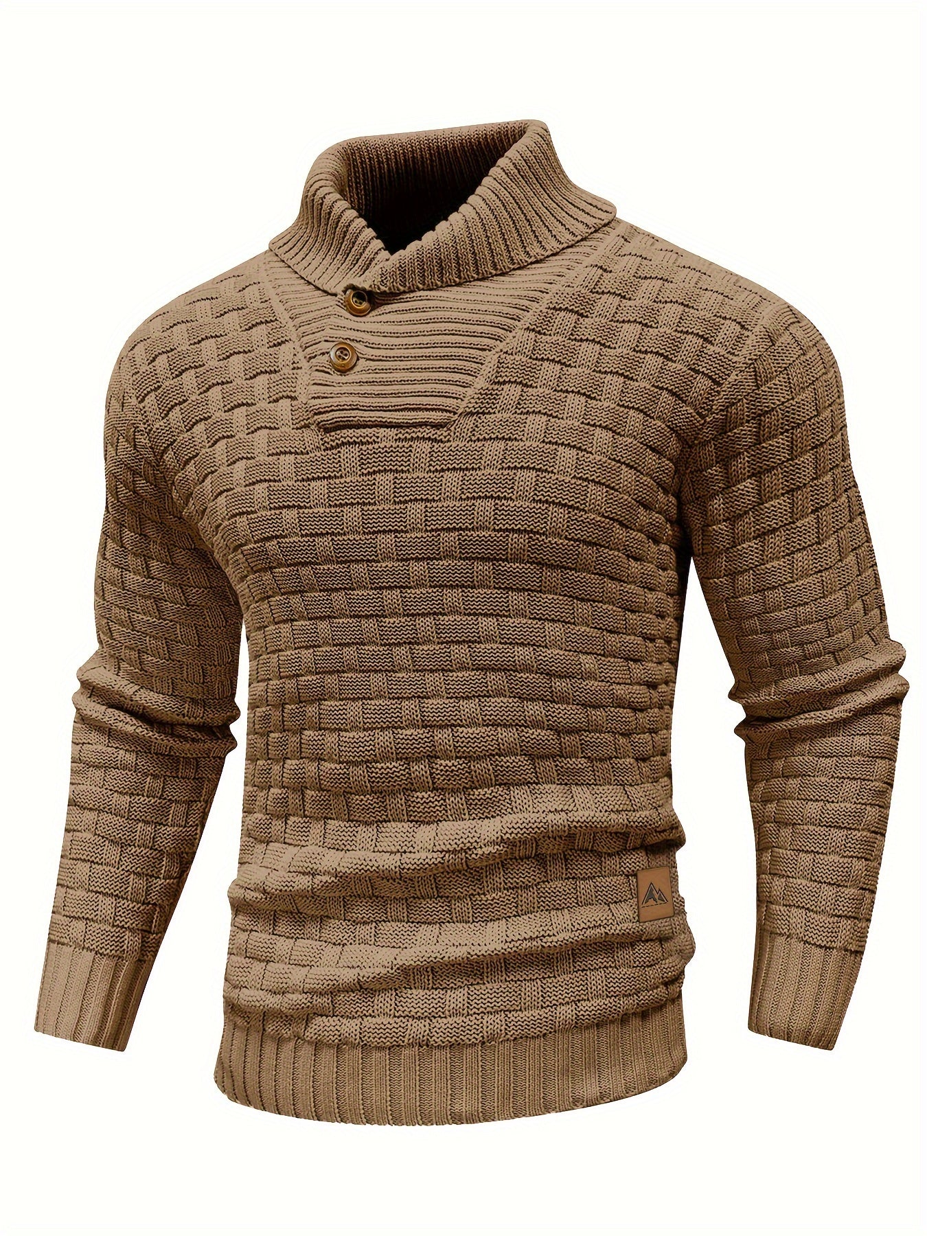 Schwarzer Waffelmuster-Pullover für Herren - Max