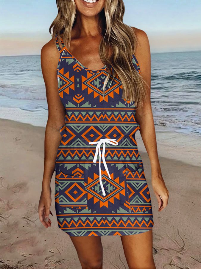 Oranges Vintage-Print Slip-Kleid - Mila