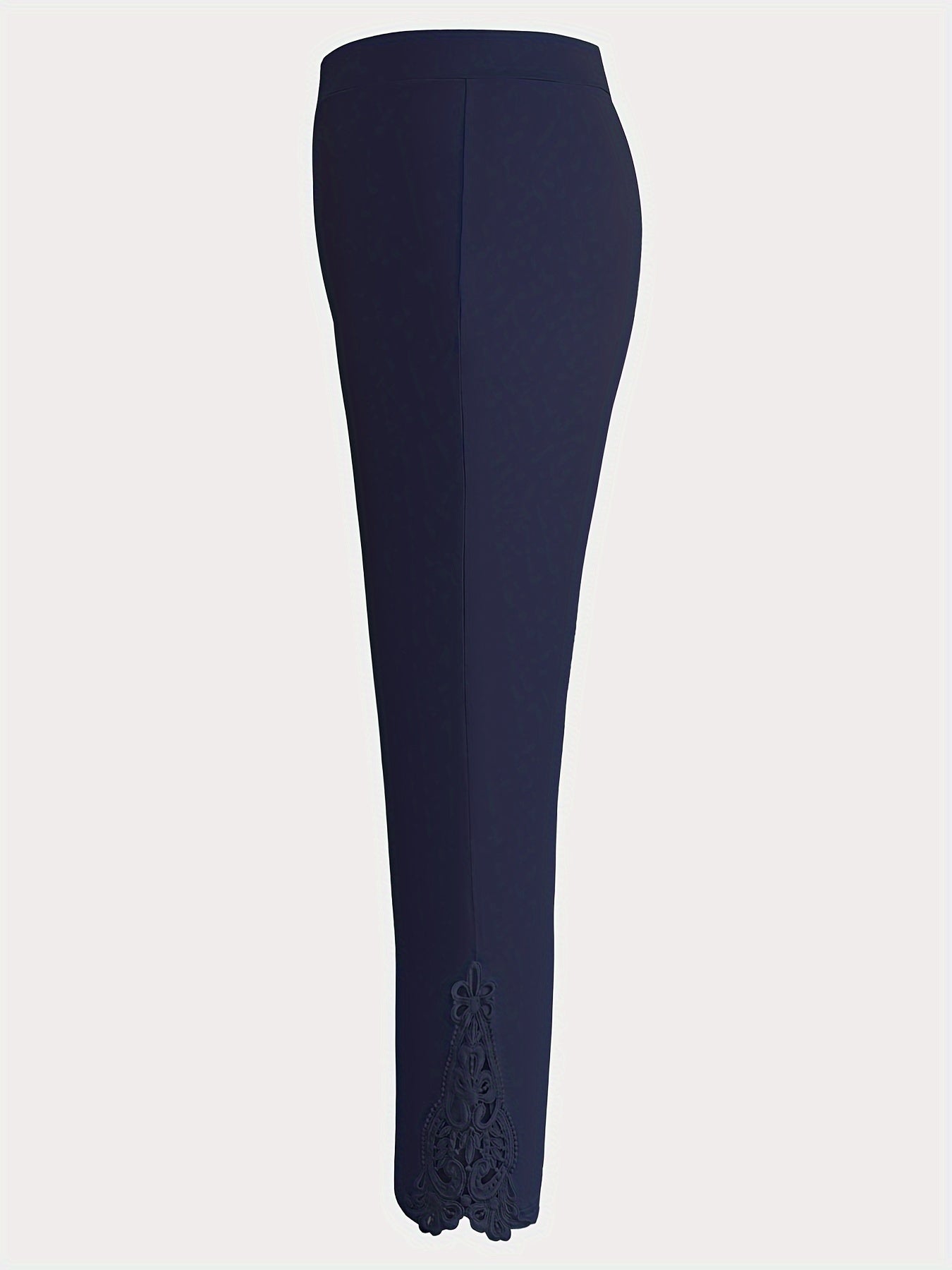 Marineblaue Plus Size Leggings mit Kontrastspitze - Lea
