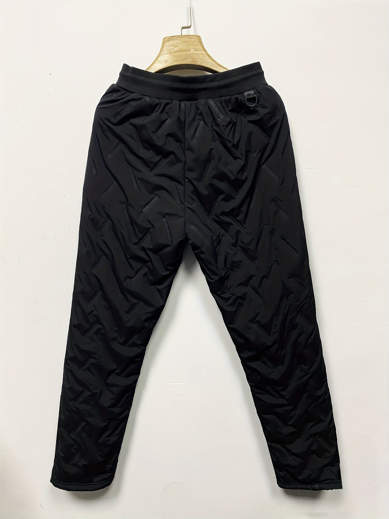 Schwarze Thermo-Fleece-Hose mit Kordelzug - Erik