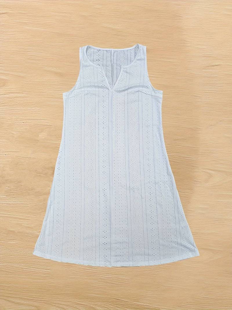 Luna - Weißes Kleid mit Ausschnitten in einfarbiger Farbe