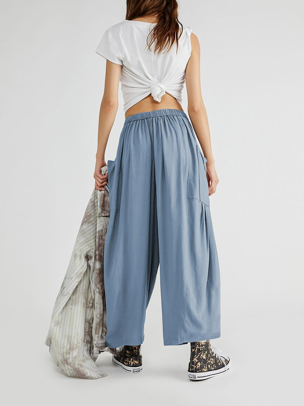 Blaue Bequeme Yoga-Weithose - Sara