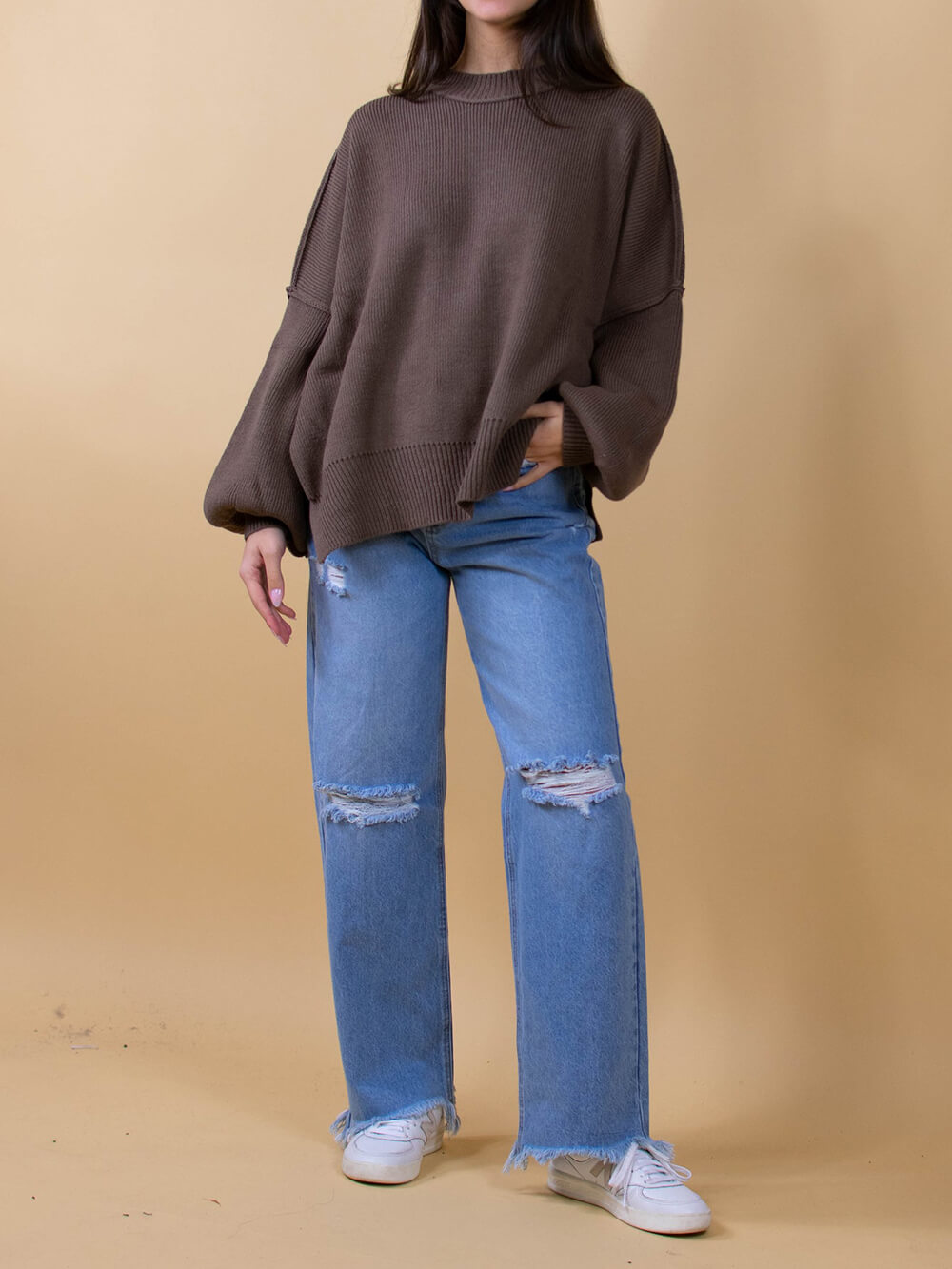 Brauner Strickpullover - Clara