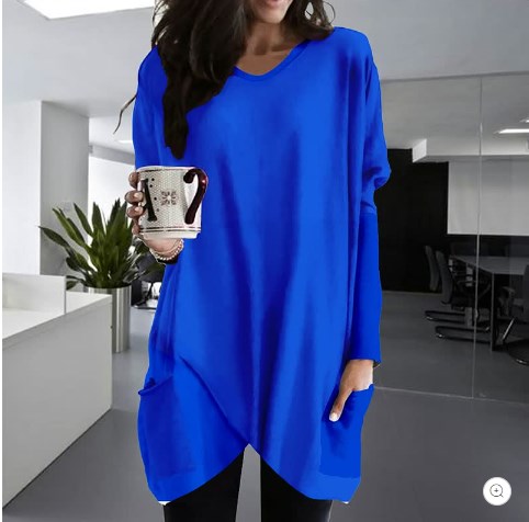 Schwarzes Langarmshirt mit Tasche - Alex
