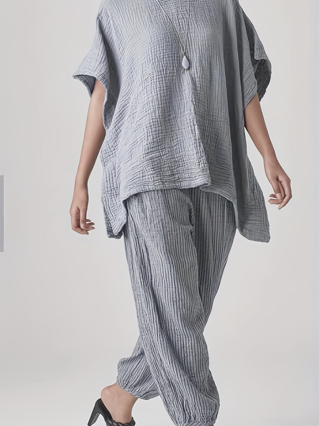 Silbergraues Casual Set - Eva