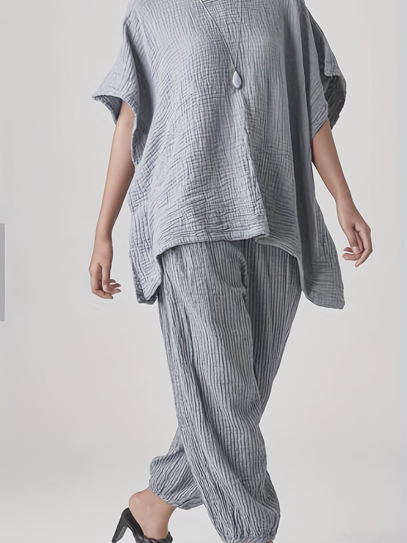Silbergraues Casual Set - Eva
