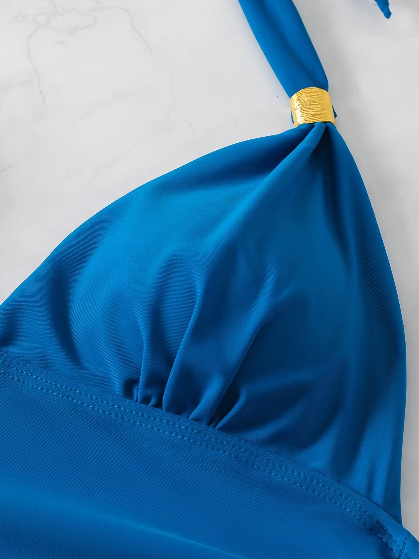 Blaues Tankini-Set mit Blätterdruck - Anna