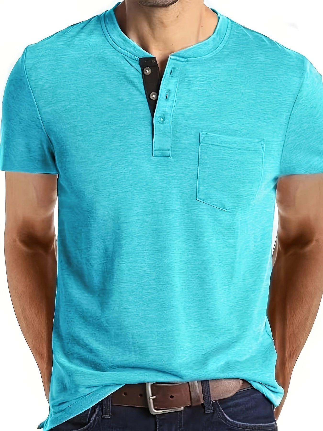 Schwarzes Henley-T-Shirt - Tim