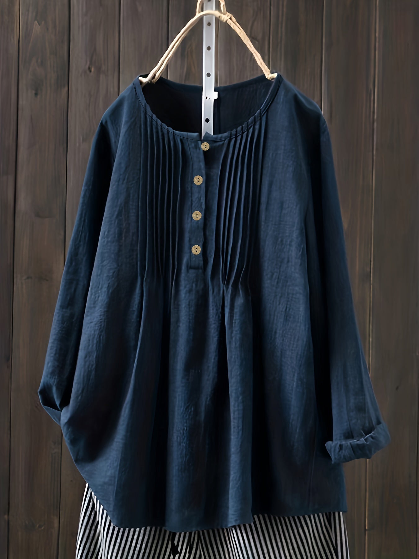 Rosa Knopf-Front Bluse - Sophie