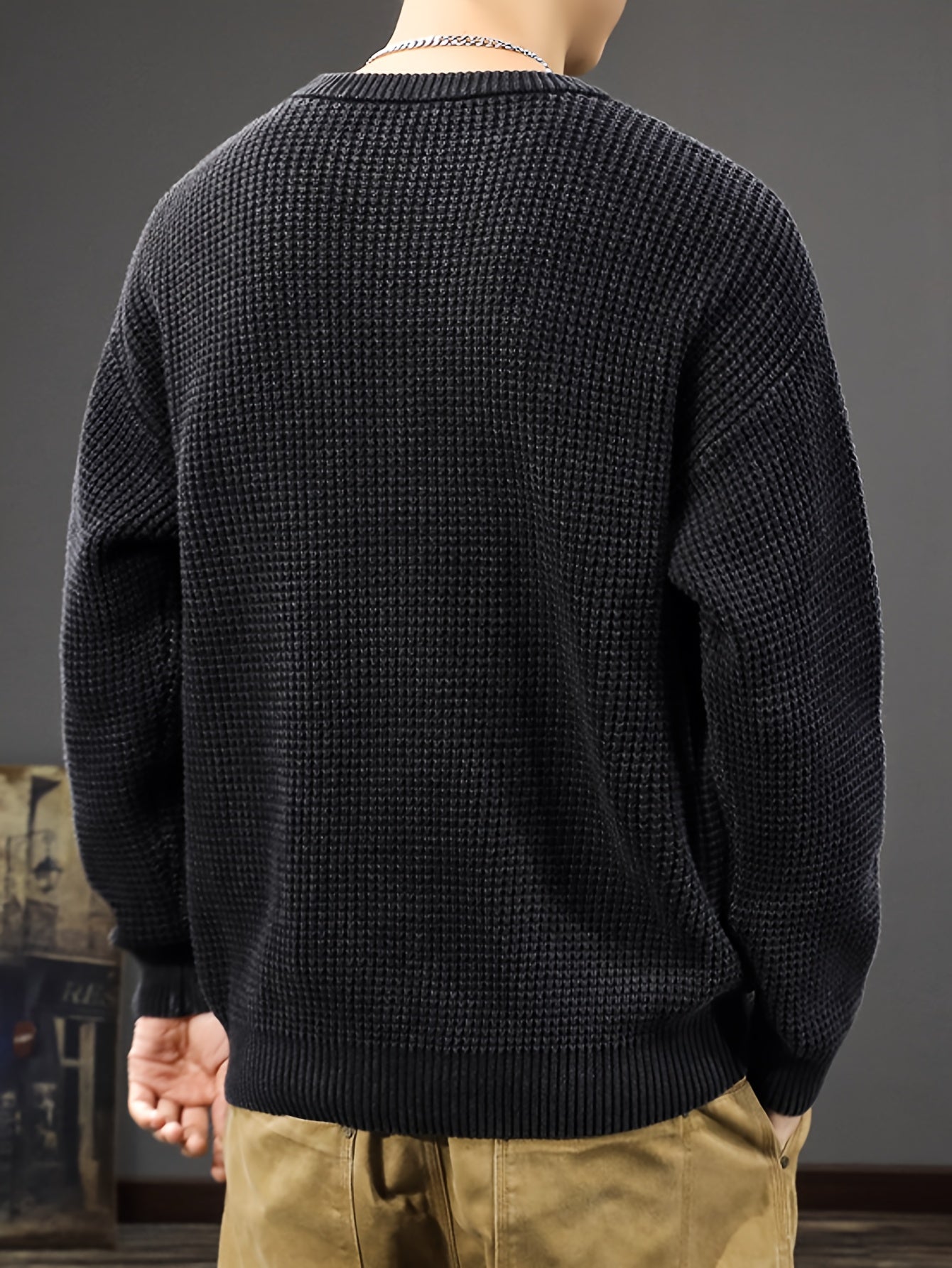 Schwarzer Strickpullover für Herren - Finn