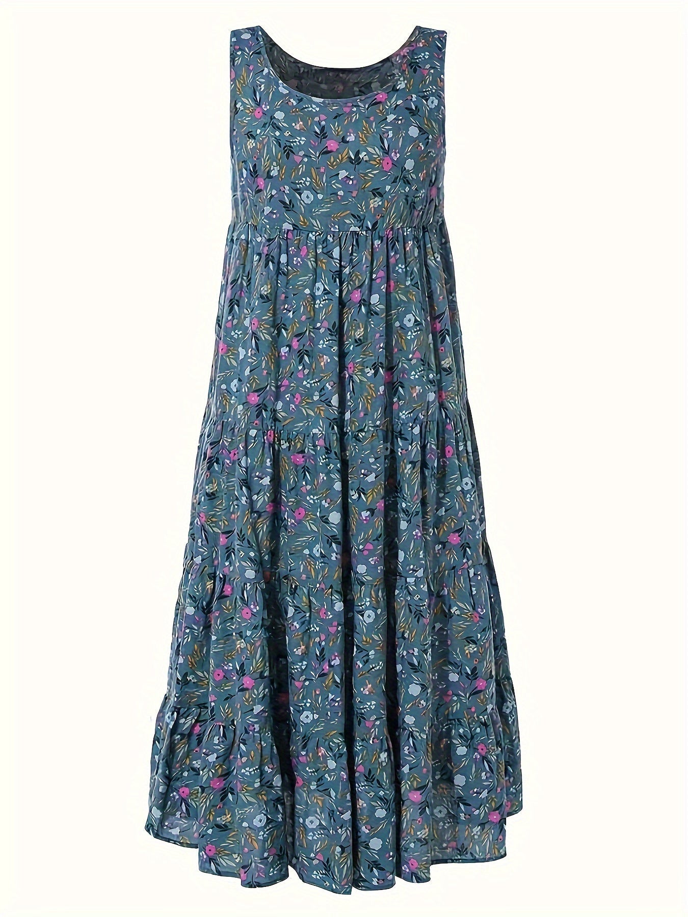 Gelbes Florales Stufenkleid - Amelie