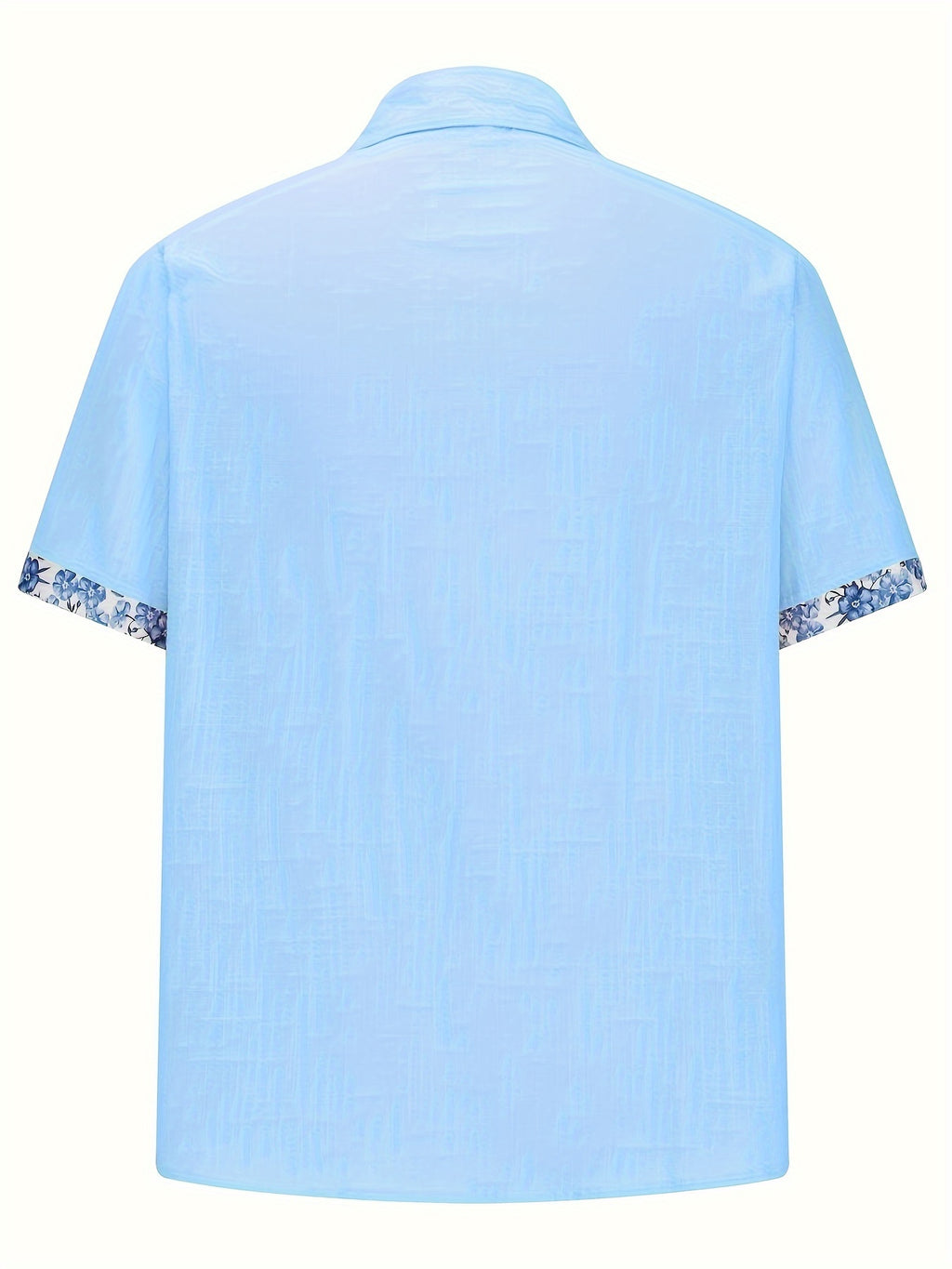 Himmelblaue Blumenprint-Hemd - Leo