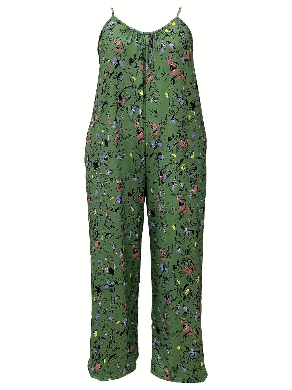 Beiger Floraler Cami-Jumpsuit - Alina