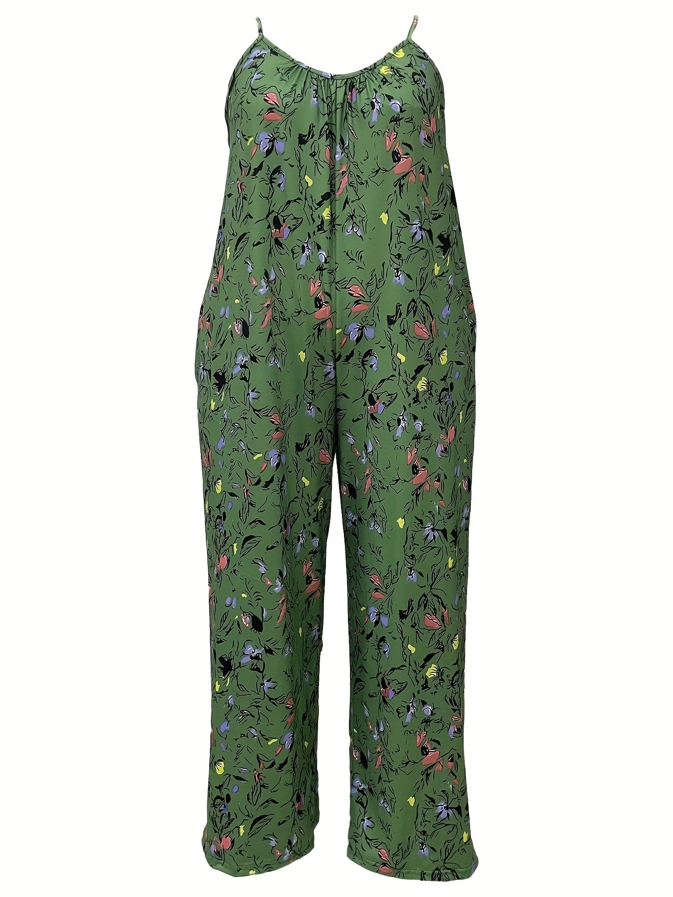 Beiger Floraler Cami-Jumpsuit - Alina
