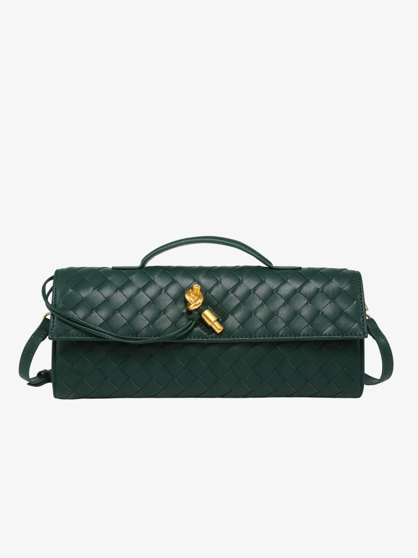 Schwarze Clutch mit Goldverschluss - Elina