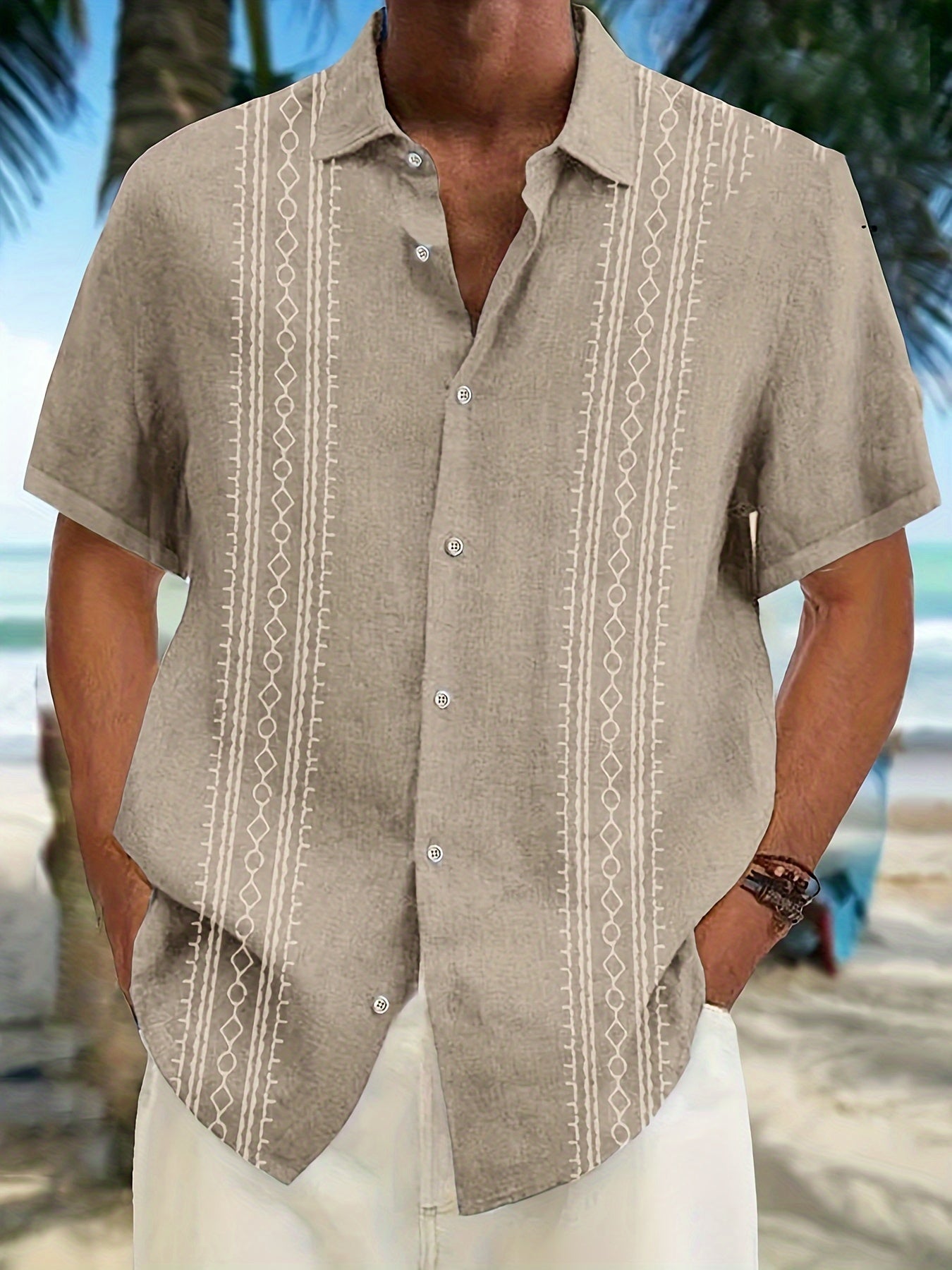 Khaki Geometrisches Hemd - Tom