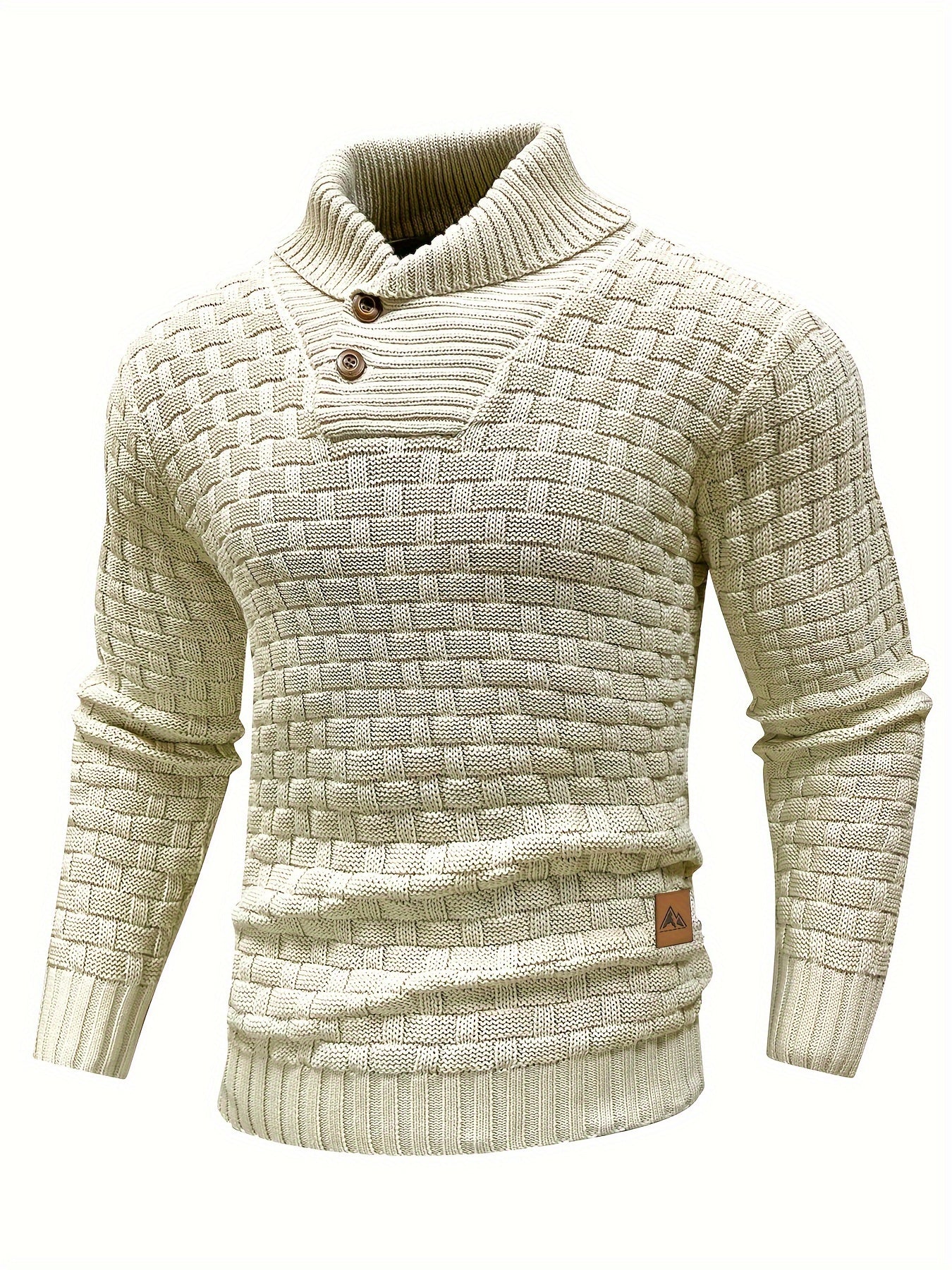 Schwarzer Waffelmuster-Pullover für Herren - Max