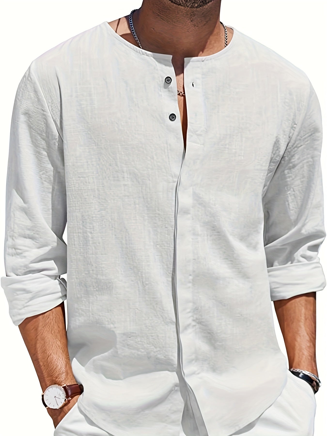 Weißes Langarm-Crewneck-Shirt - Ben