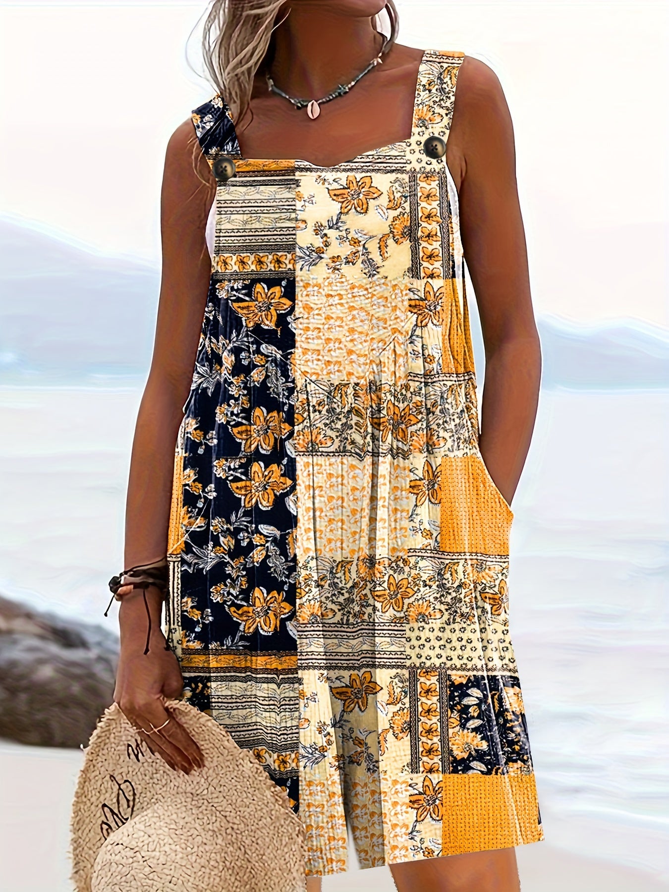 Apricot Blumenprint Jumpsuit - Mia