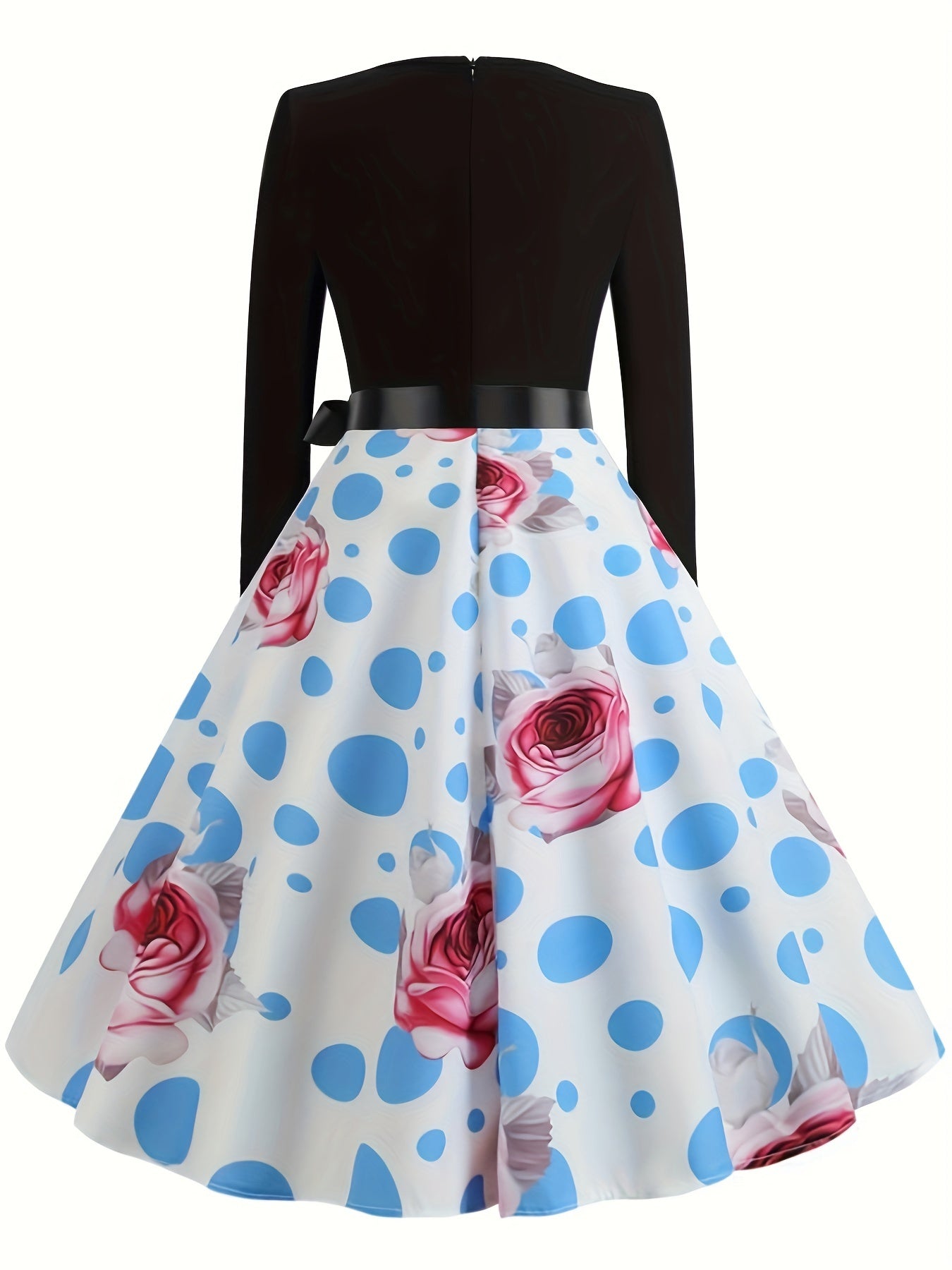 Oranges Schwarzes Vintage Halloween-Schwingkleid - Eva